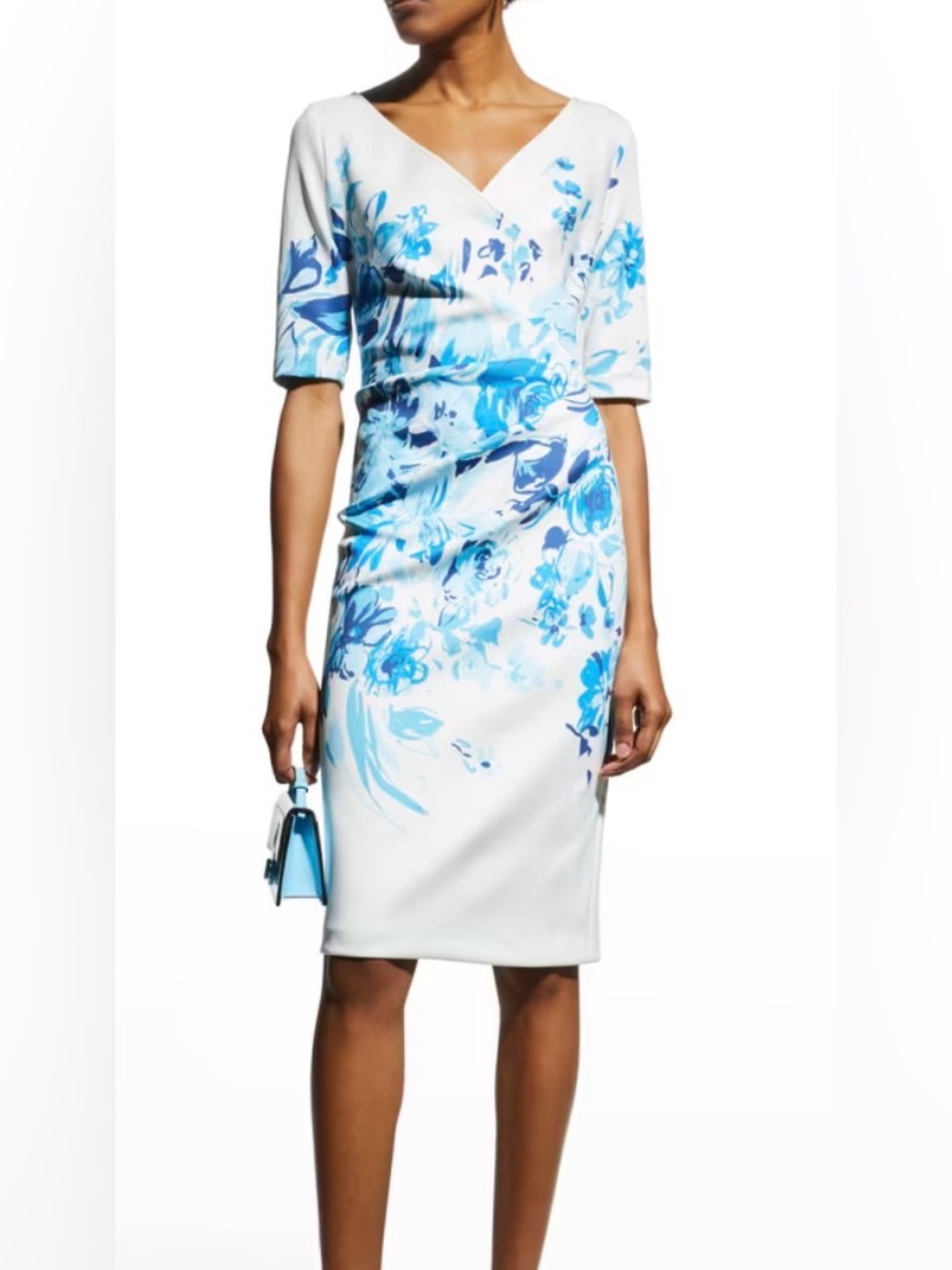 RARE Nwt Teri Jon By Rickie Freeman floral print scuba sheath dress